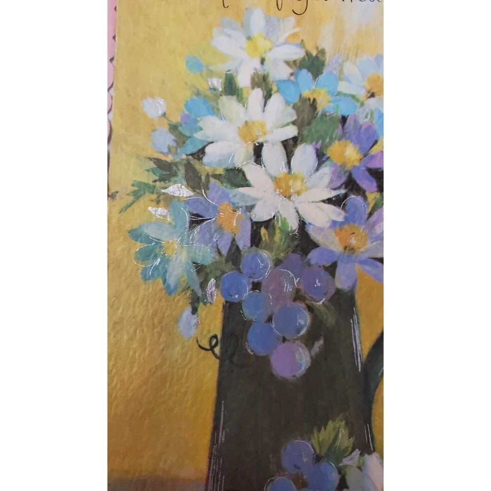 6 Old Vintage Used Get Well‎ Greeting Card Fronts Crafts Flowers Clock Bluebird